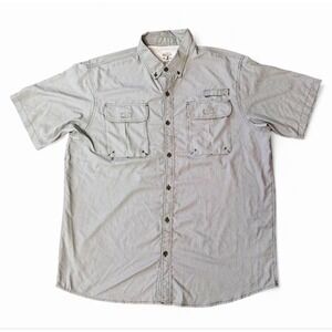 RedHead Men XL Fishing‎ Shirt Vented Short Sleeve Black White Check Gorpcore